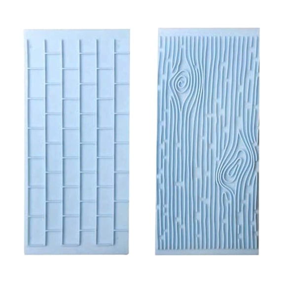 Clearance Under $0.96! 1 Set Silicone Tree & Brick Pattern Embosser, Cake Fondant Mould for Baking and Decorating (Light blue, One Size)