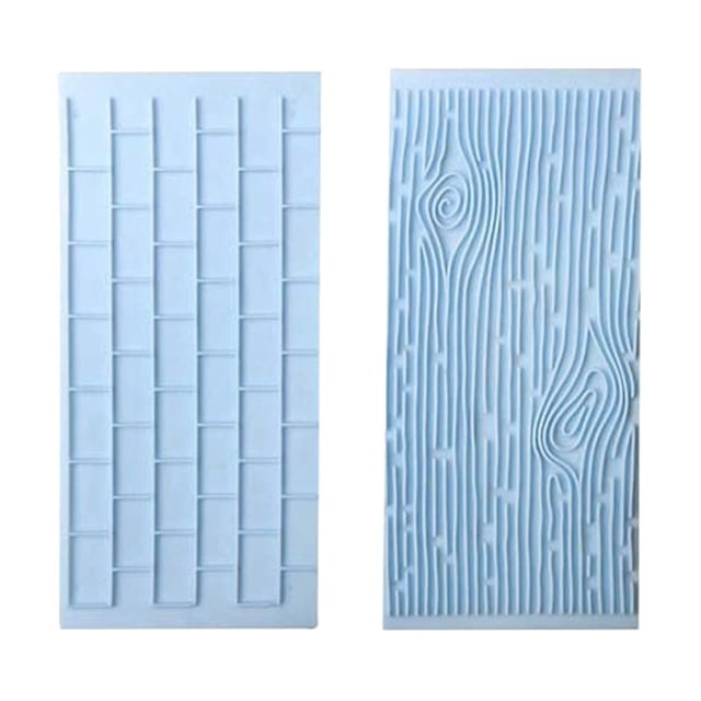 Harpily Popsicles Molds 3D Silicone Cake Fondant Mould Baking Sugarcraft Decorating Tools Stencil Reusable 2Pcs/Set Tree Brick Dessert Fondant Stencil Multi Function Practical For Wedding