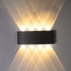 thumbnail image 1 of Aplique de pared LED blanco cálido de 8 W, luz blanca cálida 3000 K, resistente al agua IP65, moderno aplique LED de aluminio, apto para interior y exterior (negro), 1 of 5