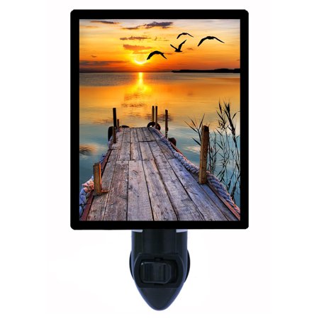 

Lake Decorative Photo Night Light Plus One Extra Free Switchable Insert. 4 Watt Bulb. Image Title: A Place to Dream. Light Comes with Extra Bulb.