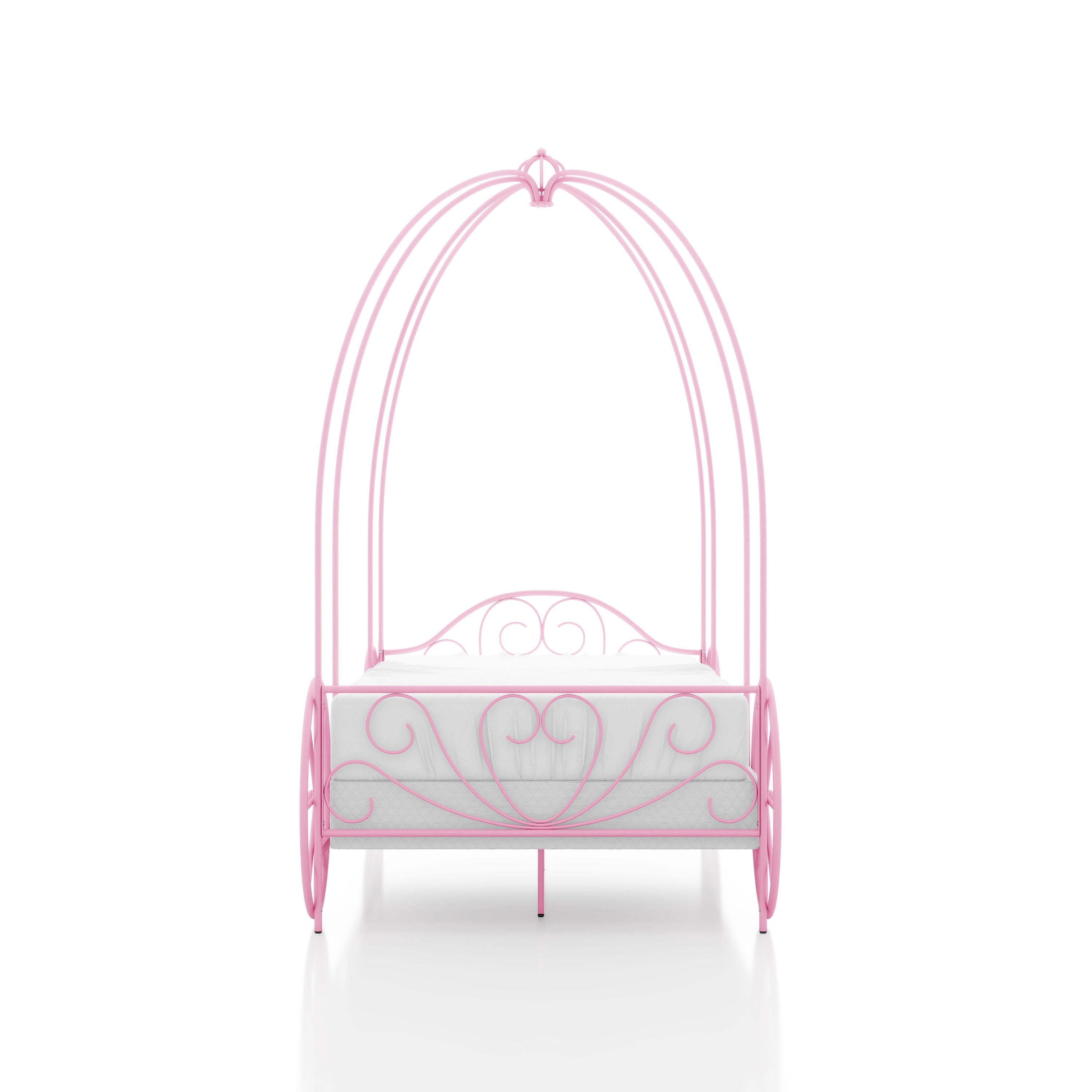 Furniture of America Carriage Kids Twin Metal Bed, Pink