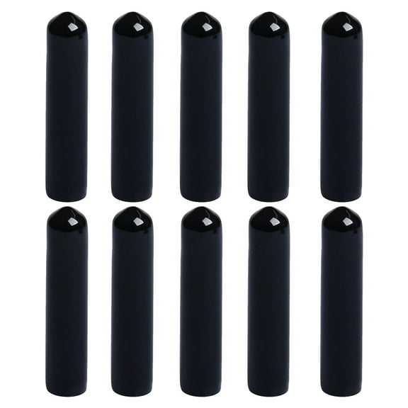 Zcyifa 10 Rubber Pour Spout Caps for Oil Bottles - Long Spout, Black