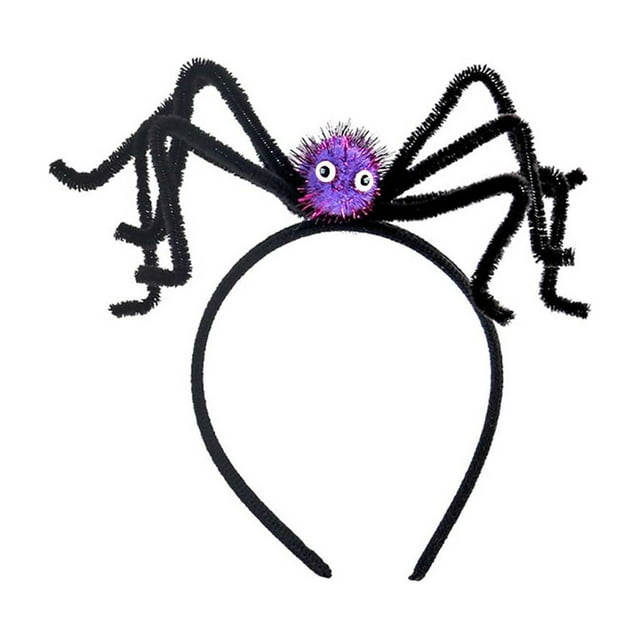 pstuiky Diademas espeluznantes para Halloween fiestas navideñas bailes de graduación disfraces cabeza de araña botones accesorios para el cabello