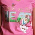 thumbnail image 2 of Disney Frozen's Olaf Pink "Turn Up The Heat" T-Shirt (Small), 2 of 3