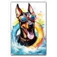 thumbnail image 3 of Doberman Pinscher Dog Canvas Wall Art,Pet Canvas Painting Puppy Artwork,Colorful-Watercolor Original Artwork Print For Bedroom, Bathroom Wall Art decor, 3 of 6