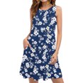 thumbnail image 2 of Ovzne Robes pour Femmes Robe pour Femme Décontractée Ample Été Imprimée Sans Manches Col en V Ensemble Haut/chemise Robe Imprimée Liquidation, 2 of 7
