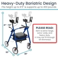 thumbnail image 2 of Vive Mobility Upright Walker T-Series – Outdoor Stand-Up Rollator with Seat for Seniors, Blue, 2 of 9