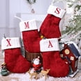 thumbnail image 3 of Calcetines navideños con letras rojas, blancas y verdes, adornos para árboles de Navidad, bolsas de regalo para decoración del hogar, Año Nuevo, 2024, 3 of 4
