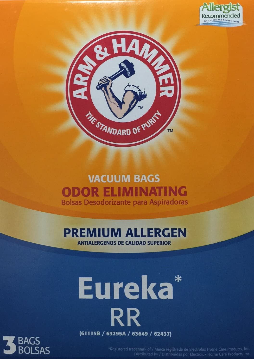 Premium Allergen Vacuum Bags, Eureka RR, 3 Bags