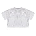 thumbnail image 4 of YONGHS Kids Girls Glittering Short Sleeve Crop Top Dance T-shirt 3-12 Silver 5-6, 4 of 7