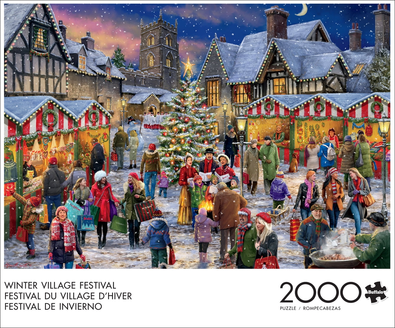 Buffalo Games 2000-Piece Winter Village Festival Interlocking