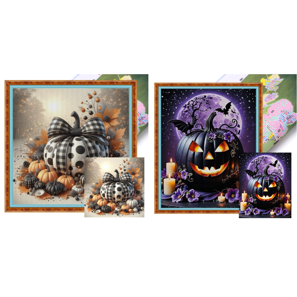 Kit Punto Cruz Calabaza Impreso Hilo Algodón Ecológico Bordado 11CT 40x40cm