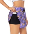 thumbnail image 3 of Lsque Pugs and Flowers Printed Women's Running Shorts with Liner Pockets,Elastic Quick Dry Workout Athletic Gym Yoga Shorts,Womens High Waist Shorts-X-Large, 3 of 9