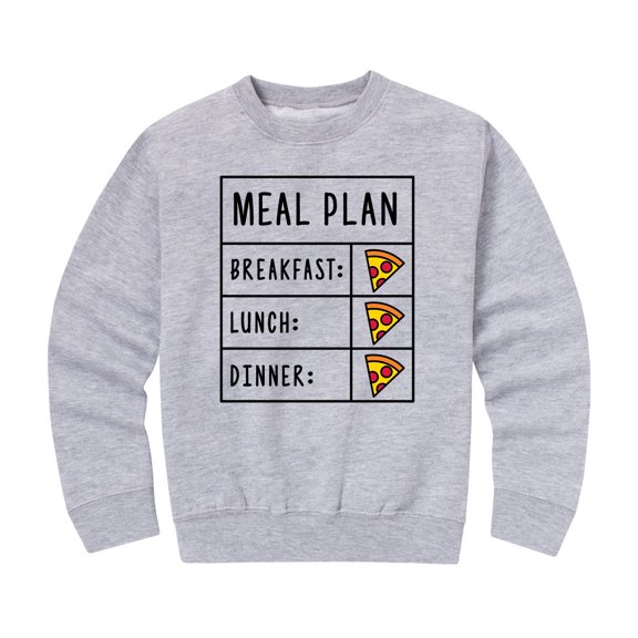 Instant Message - Pizza Meal Plan Graphic Long Sleeve Fleece Sweatshirt
