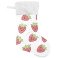 thumbnail image 2 of SKYSONIC Strawberry Christmas Stocking Personalized Large Candy Stocking Hanging Gift Xmas Stockings Decoration for Family Holiday Party Ornaments Decor Fireplace, 2 of 7