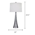 thumbnail image 6 of Grandview Gallery 29.5" Vintage Metal Table Lamp Set Featuring Tapered Curve Design and Natural Linen Drum Shades - Modern Lighting Perfect for Nightstands and End Tables (Set of 2), 6 of 6