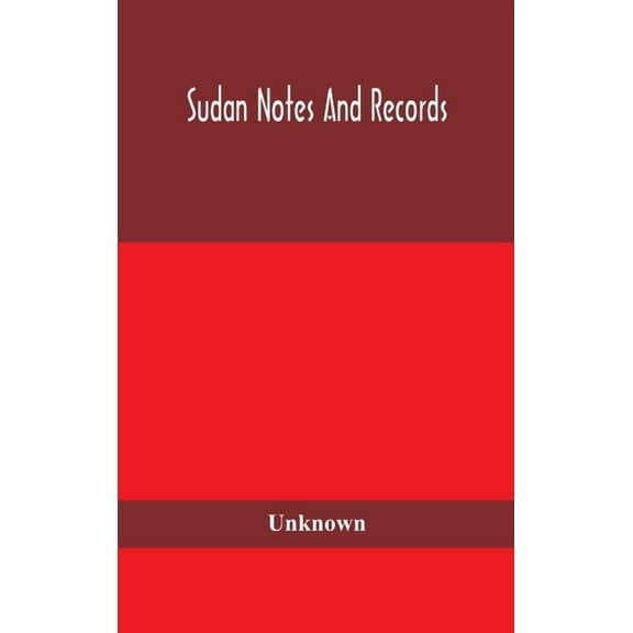 Sudan Notes And Records, (Hardcover)