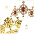 thumbnail image 2 of EeaseCA 1 Pce Couronne de Célébration de Mariage Coiffe de Mariage Européenne Américaine Forme Ronde Couronne de Mariée Couronne Incrustée de Strass en Alliage pour Femmes (Or Rouge), 2 of 7