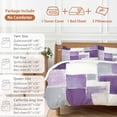thumbnail image 6 of Purple White Bedding Duvet Cover Set Queen Size 4 Pieces Graffiti Art Abstract Mottled Oil Paint Texture Bedding Set with Zipper Closure, 1 Comforter Cover 90x92 Inches 1 Flat Sheet & 2 Pillow Cases, 6 of 7
