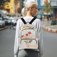 thumbnail image 7 of FORMRS Mini Backpack Purse for Women Travel Daypack Casual Shoulder Bag, Gray Cute Flower, 7 of 7