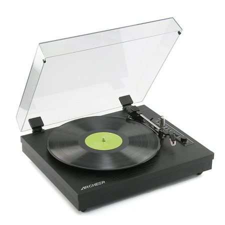 Turntable Record Player Portable Vintage Vinyl Turntable Player 3-Speed Belt Drive, Vinyl-to-MP3 Recording 15.69 x 13.76 x (Best Vintage Belt Drive Turntable)
