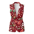 thumbnail image 2 of Uorisanigo Christmas Tree Reindeer Women's Vest with Pockets Button Down Waistcoat Vest for Women Size 2XL Sleeveless Loose Waistcoat Vests Elegant, 2 of 7
