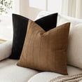 thumbnail image 5 of SUSIELADY Set of 2 Decorative Linen Check Throw Pillow Covers, 20×20 Inch Farmhouse Vintage Boho Decorative Cushion Covers for Sofa Couch Bed Chair Living Room Bedroom Home Decor, Brown Sugar, 5 of 7