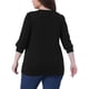 thumbnail image 3 of Blusa de Talla Grande para Mujeres, Manga 3/4, Cuello en V, Decoración de Botones, Camisetas Casual Sólidas 3X Negra, 3 of 6