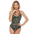 thumbnail image 2 of Combinaison à Entrejambe Ouvert en Dentelle Sans Dos, Lingerie pour Femmes, Pyjama Ajouré, 2 of 4