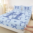 thumbnail image 3 of Castle Fairy Personalized Initial Letter H 3Pcs Twin Sheet Sets for Teens Children,Love Heart Print Twin Fitted Sheet,Cartoon Bowknot Breathable Flat Sheet,Microfiber Bedroom Decor, 3 of 7