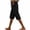 Black, variant on BLVB Cotton Linen Bermuda Shorts for Women Knee Length Elastic Waisted Summer Casual Side Split Beach Shorts Vacation Clothes with Pockets