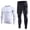 White, variant on IWRICH Men's 2-in-1 Sports Pants with Pocket Slim Long Sleeve T Shirts Compression Athletic Workout Outfits 2 Piece Sets White XL
