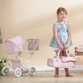 thumbnail image 5 of Olivia's Little World - Polka Dots Princess Baby Doll Deluxe Stroller, Pink and Grey, 5 of 12