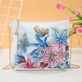 thumbnail image 4 of Cartera con pintura de diamantes, de piel sintética blanca, con cadena para maquillaje, hecha a mano, regalo para mujer, 4 of 14