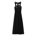 thumbnail image 4 of iiniim Girls Halter Ruched Bust Chiffon Long Bridesmaid Dress Pron Wedding Formal Party Maxi Gown, 4 of 7