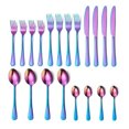 thumbnail image 1 of 20Pcs Colorful Cutlery Set 5 Knife Fork Spoon Set Stainless Steel Flatware Set for Home Hotel Restaurant, 1 of 8