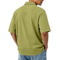thumbnail image 4 of Domuza Polo Shirts for Men Cotton Pique Short Sleeve Golf Shirts with Pocket Classic Casual Lightweight Breathable Moisture Wicking Shirts Army Green L, 4 of 9