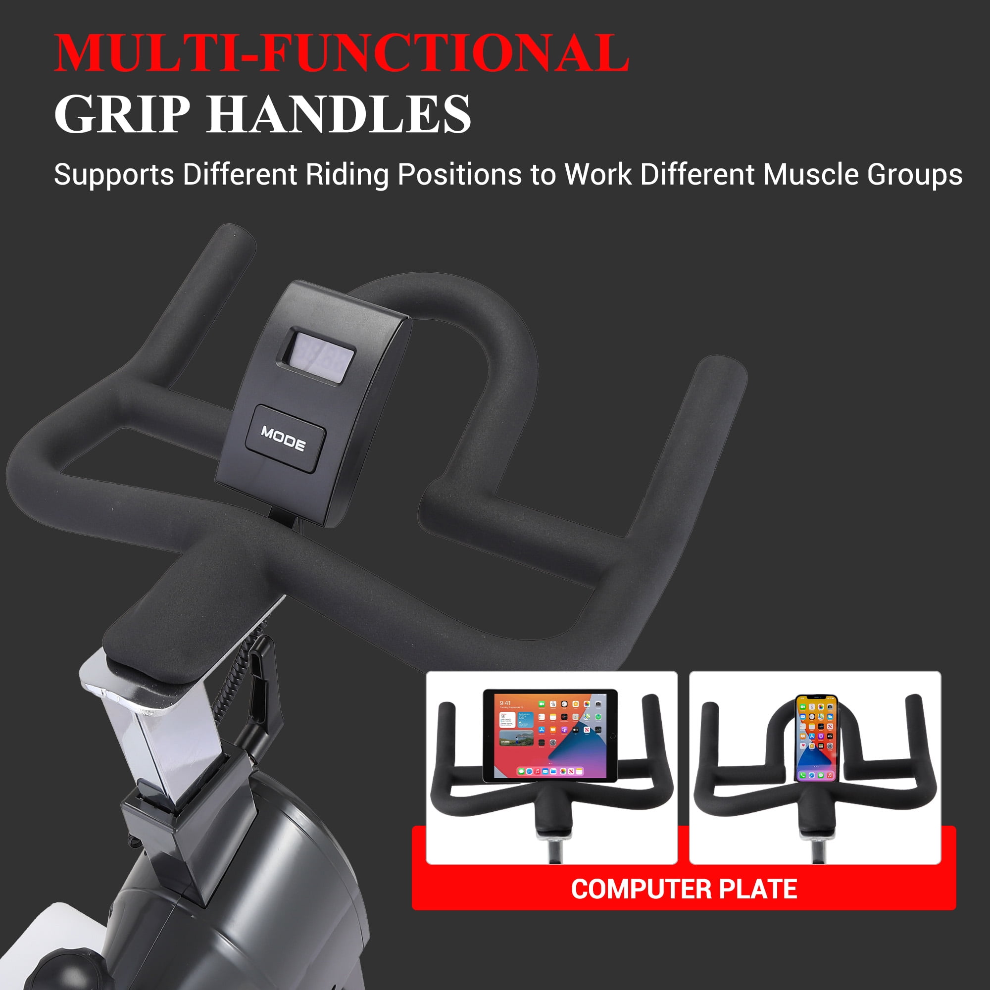 Magnetic Exercise Bike Indoor Cycling Bike for Home Cardio Workout Stationary Bike Heavy-Duty Flywheel Quiet Belt Drive