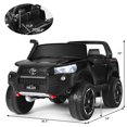 thumbnail image 2 of Gymax 2x12V Licensed Toyota Hilux Ride On Truck Car 2-Seater 4WD w/ Remote Control Black, 2 of 9