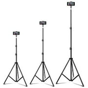 Up to 82 Inch Extendable Tripod with Mobile Phone Clip Mount, Camera Tripod, Compatible with Most Cell Phones, DSLRs,