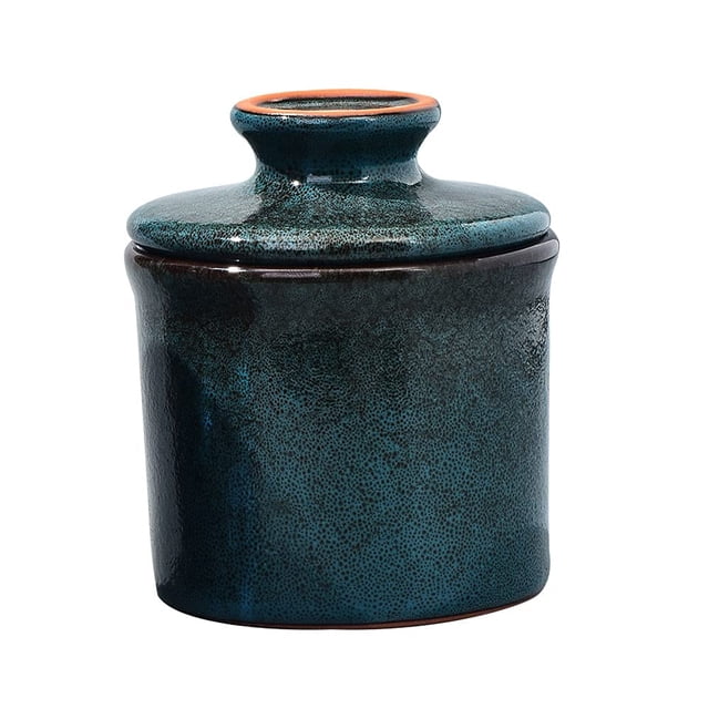Tetera Butter Keeper Crock, cerámica, color azul, 200 ml