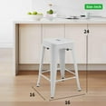 thumbnail image 6 of YRLLENSDAN Metal Bar Stools Set of 4 Counter Height Barstool Stackable Barstools 24 Inch Indoor Outdoor Patio Bar Stool Home Kitchen Dining Stool Backless Bar Chair, White, 6 of 7