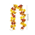 thumbnail image 4 of Artificial Fall Maple Leaf Garland, Multicolor Bendable Autumn Foliage Vine Swag,Halloween Thanksgiving Decorations,Indoor Outdoor Mantel Stair Door Table Porch Yard Harvest Party Wall Decor Supplies, 4 of 6