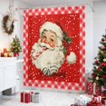 thumbnail image 4 of Christmas Santa Claus Shower Curtains for Bathroom, Winter Xmas Holly Leaf Snowy Red Waterproof Fabric Shower Curtain, Decorative Bathroom Curtain for Bathtub, 72"x72", No Hooks Included, 4 of 9