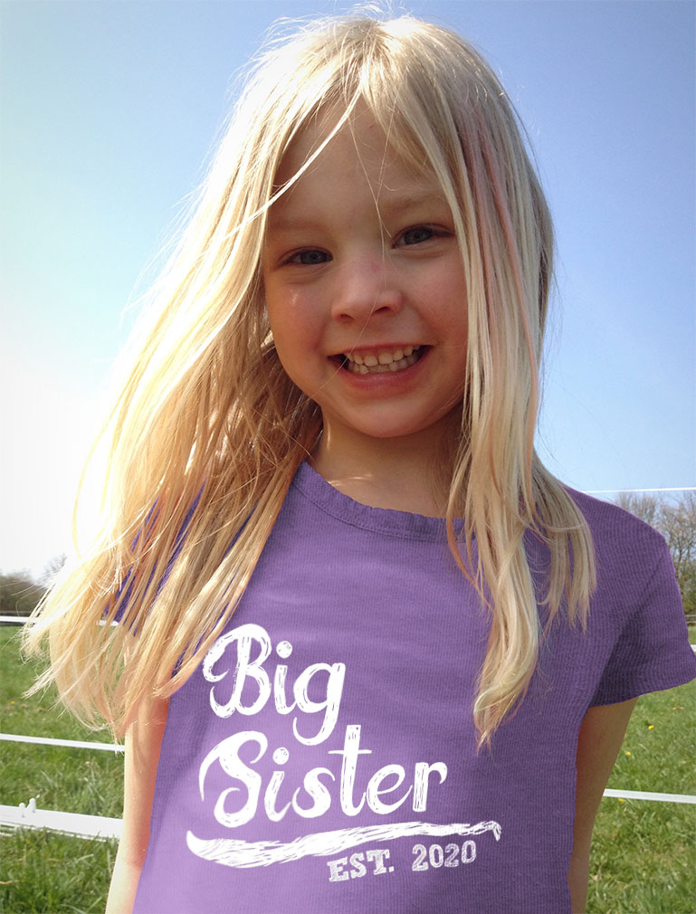Tstars Girls Big Sister Shirt Big Sister Est 2021 Lovely Best Sister Cute B Day Gifts for Sister Birthday Graphic Tee Sibling Gift Funny Sis Girls Fitted Kids Short Sleeve Child T Shirt - image 3 of 6