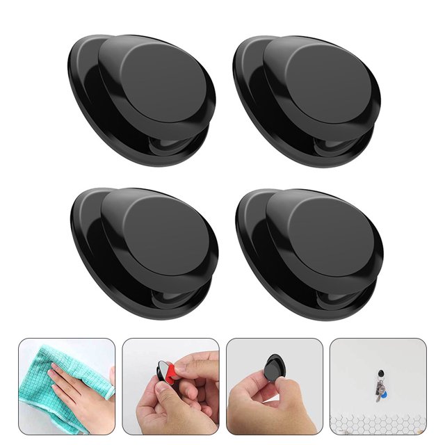 TEHAUX 4 Pcs Self-Adhesive Car Mini Hooks for Convenient Storage and Organization 1.2X0.9X0.4in