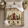 thumbnail image 5 of Rustic Village Christmas Scene Wrapped Presents, Festive Holiday Scene, Warm Flannel Blanket for Ranch House and Living Room, Art Lovers Christmas Gift, Festive Home Decor, 5 of 9