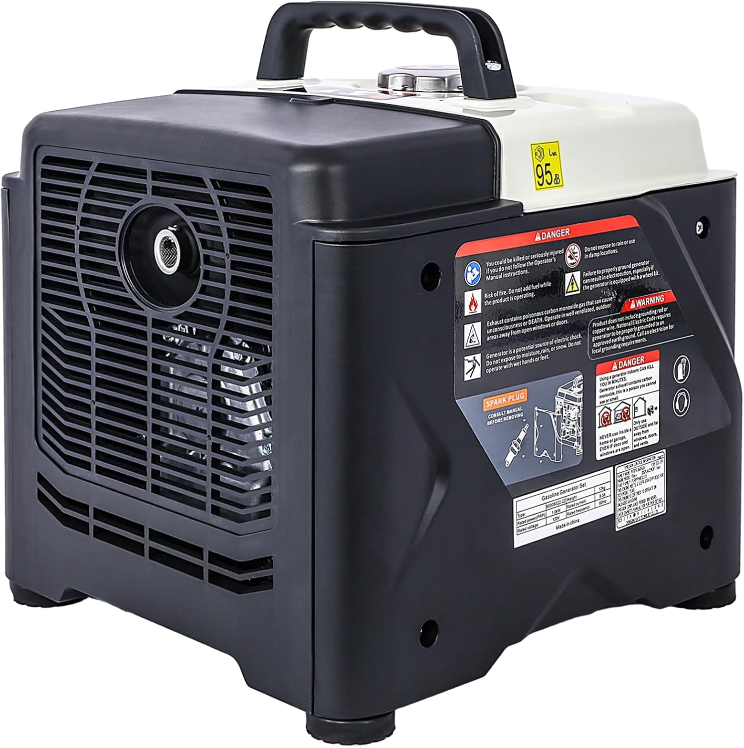 Urday 1200W Portable Inverter Generator, 56cc Gas Powered, Ultra Lightweight 27lbs, EPA Compliant, Eco-Mode, Quiet Power for Camping & Tailgating