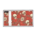 thumbnail image 2 of JIALIOU Nylon Trifold Card Wallet with ID Window Zipper Pocket for Men Women Teen Skull and Rose, 2 of 7