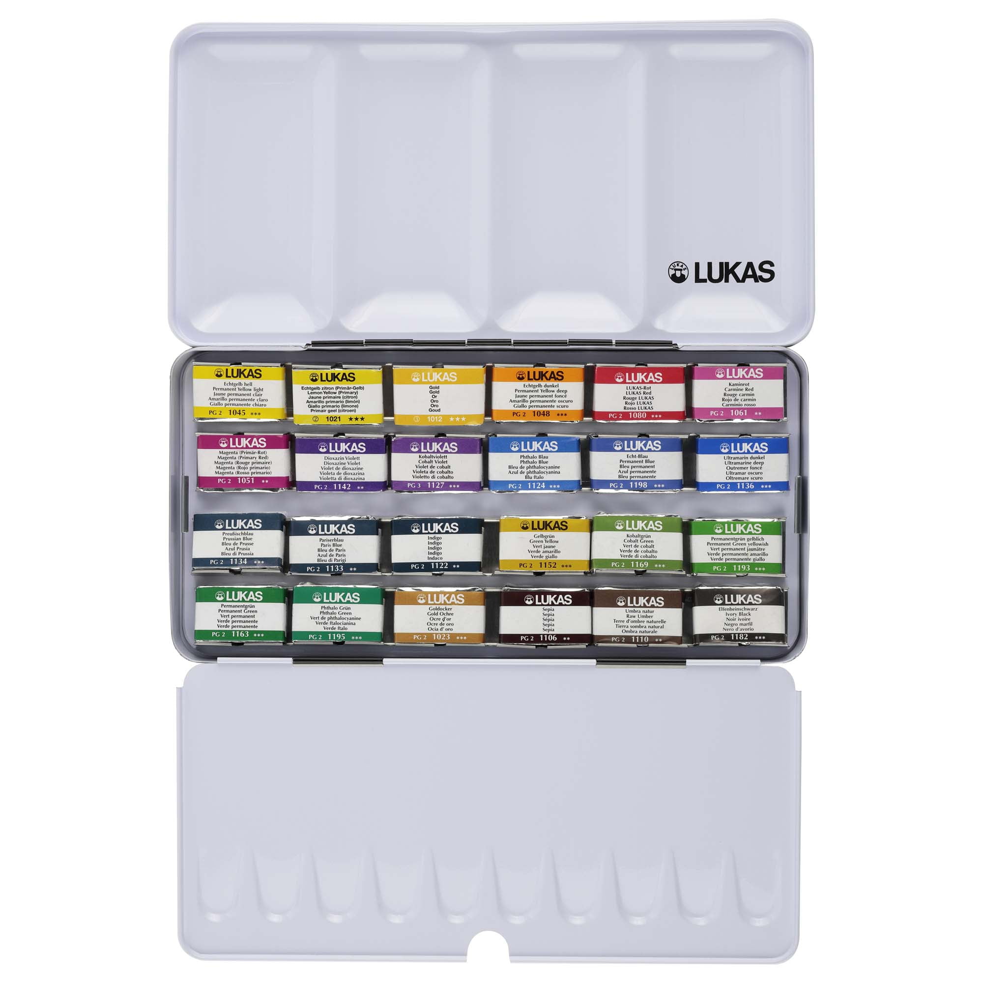 Lukas 1862 Aquarell Artists' Watercolor Paint Set of 24 -Whole Pans -Dusk & Dawn Set -Vibrant Professional Grade Watercolor Paint -Easy-to-Wet -Intense Color, Long-Lasting -Professional Watercolorists